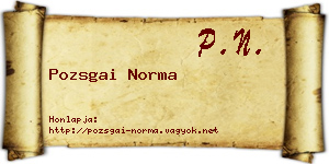 Pozsgai Norma névjegykártya